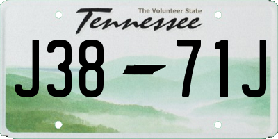 TN license plate J3871J