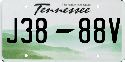 TN license plate J3888V