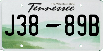 TN license plate J3889B