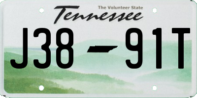 TN license plate J3891T