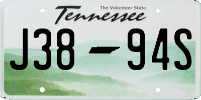 TN license plate J3894S