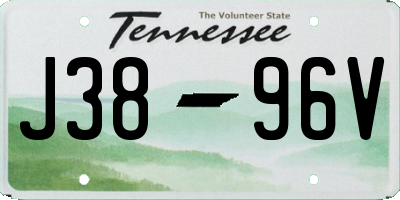 TN license plate J3896V