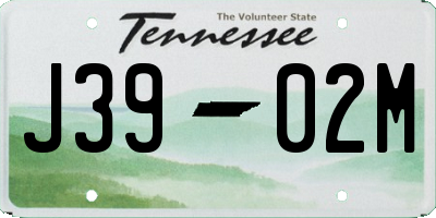 TN license plate J3902M