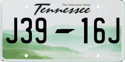 TN license plate J3916J