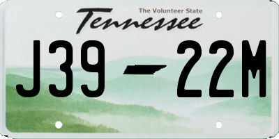 TN license plate J3922M