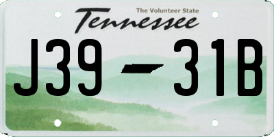 TN license plate J3931B