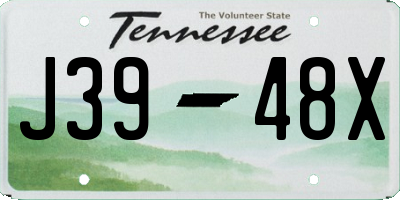 TN license plate J3948X
