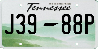 TN license plate J3988P