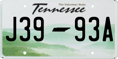 TN license plate J3993A