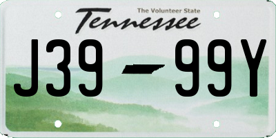 TN license plate J3999Y