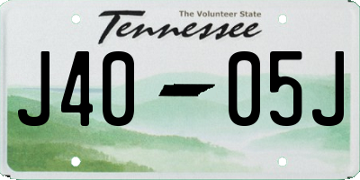 TN license plate J4005J