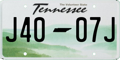 TN license plate J4007J