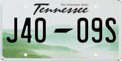 TN license plate J4009S