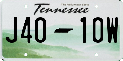 TN license plate J4010W
