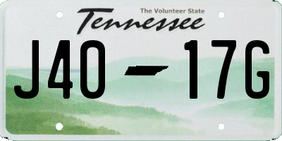 TN license plate J4017G