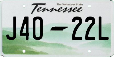 TN license plate J4022L
