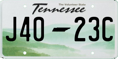 TN license plate J4023C