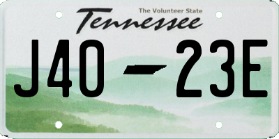 TN license plate J4023E