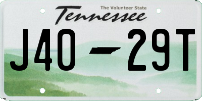 TN license plate J4029T