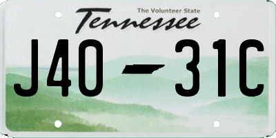 TN license plate J4031C