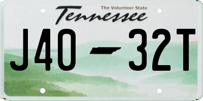 TN license plate J4032T
