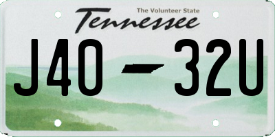 TN license plate J4032U