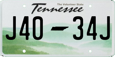 TN license plate J4034J