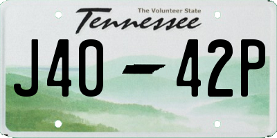 TN license plate J4042P
