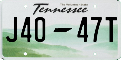 TN license plate J4047T
