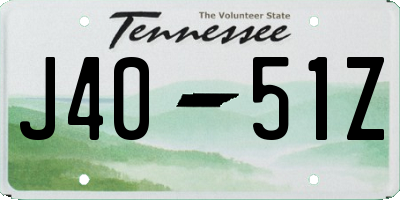 TN license plate J4051Z