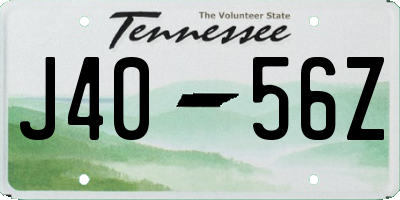 TN license plate J4056Z