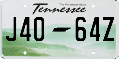 TN license plate J4064Z