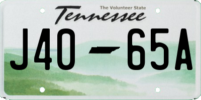 TN license plate J4065A