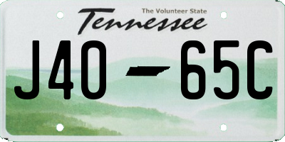 TN license plate J4065C