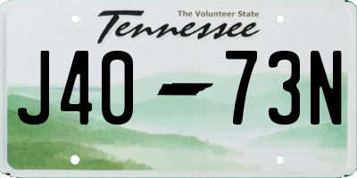 TN license plate J4073N