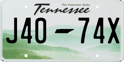 TN license plate J4074X