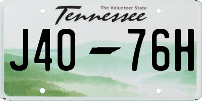 TN license plate J4076H