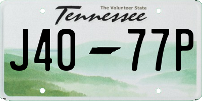 TN license plate J4077P