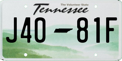 TN license plate J4081F