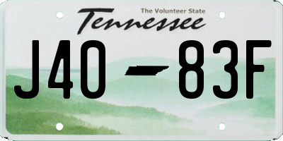 TN license plate J4083F