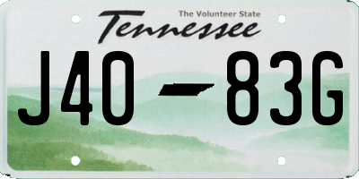 TN license plate J4083G