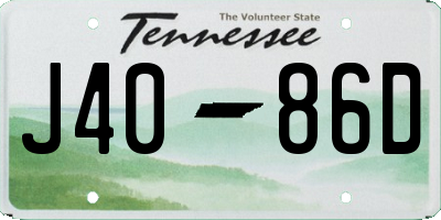 TN license plate J4086D