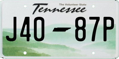 TN license plate J4087P
