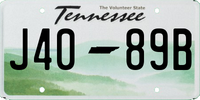 TN license plate J4089B