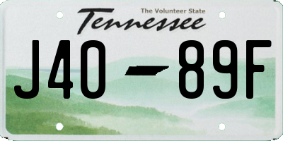 TN license plate J4089F