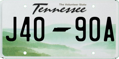 TN license plate J4090A