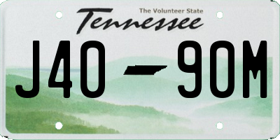 TN license plate J4090M
