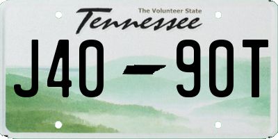 TN license plate J4090T