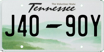 TN license plate J4090Y