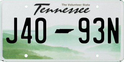 TN license plate J4093N